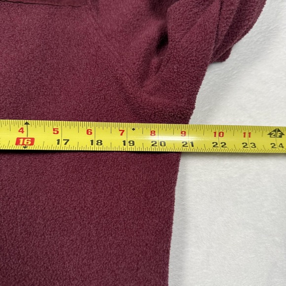 The North Face Jacket Womens Medium Red Fleece 1/4 Zip Pullover Pockets Soft - Picture 7 of 9